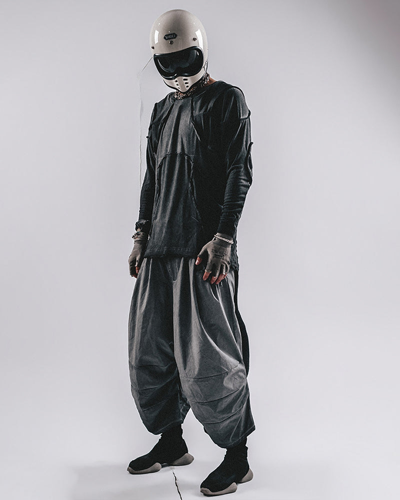 Post-Apocalyptic Raw-Cut Deconstructed Long-Sleeve Tee