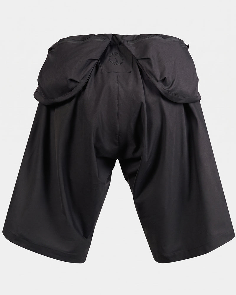 Apron-Panel Water-Repellent Techwear Cargo Shorts