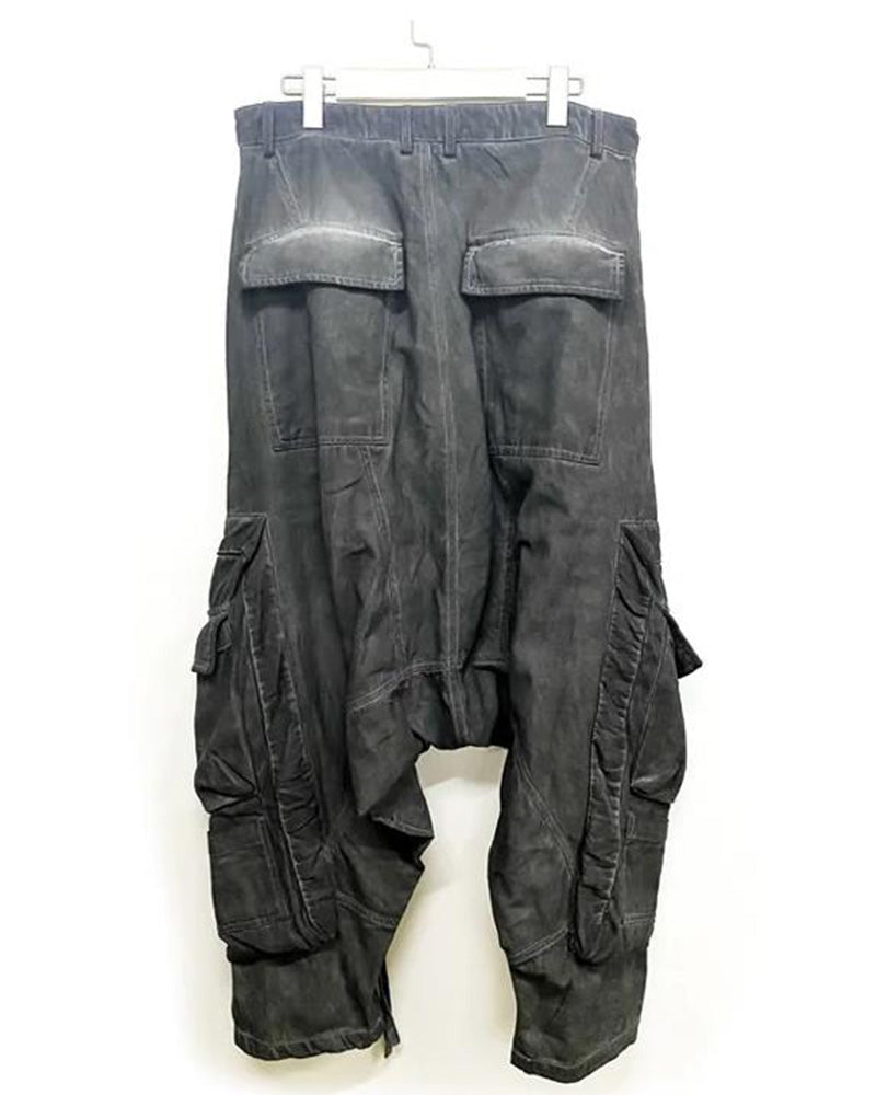 Wasteland Drop-Crotch Multi-Pocket Harem Pants