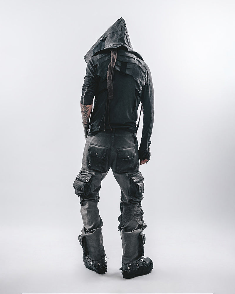 Post-Apocalyptic Mesh-Panelled Tactical Long-Sleeve Tee