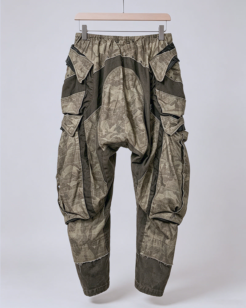 Wasteland Camo Distressed Color-Block Tactical Pants