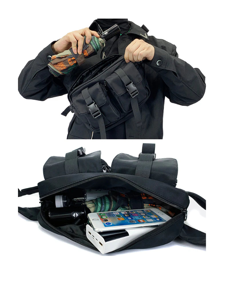 Techwear Multi-Pocket Chest Sling Bag