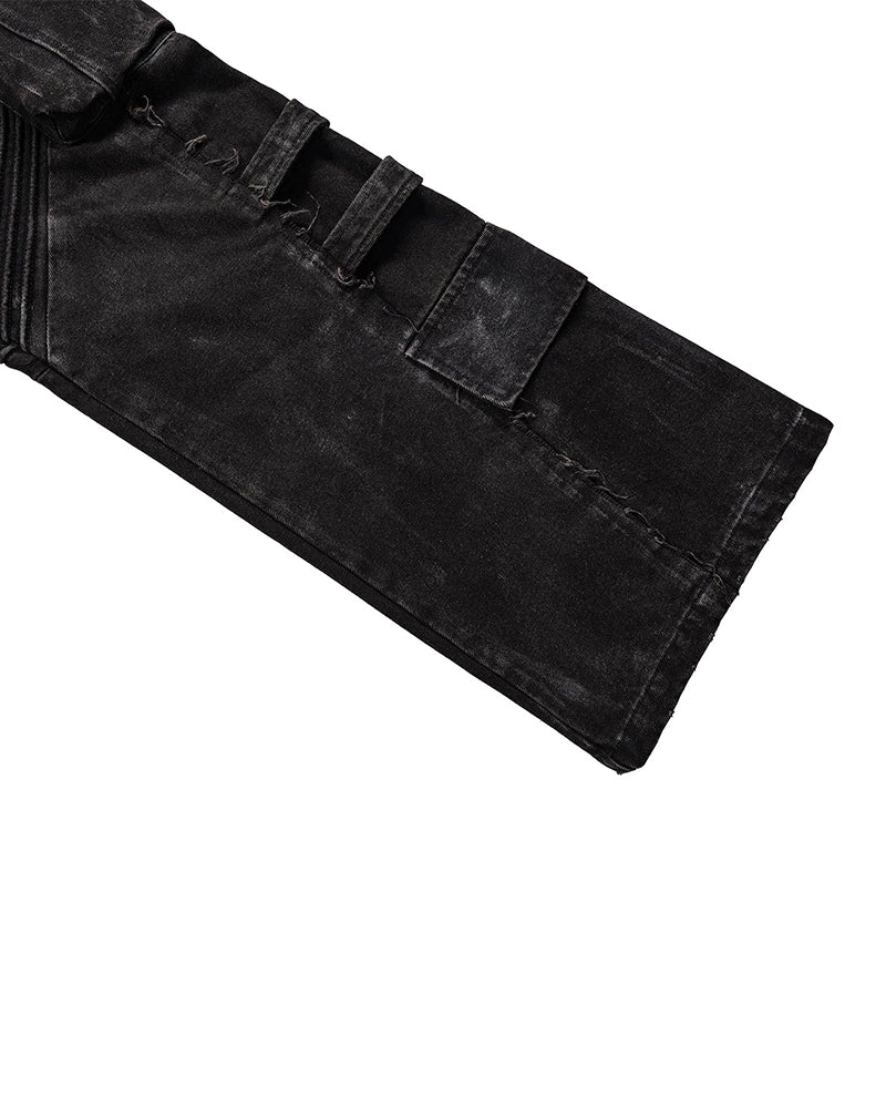 Deconstructed Distressed Wanderer Multi-Pocket Jeans