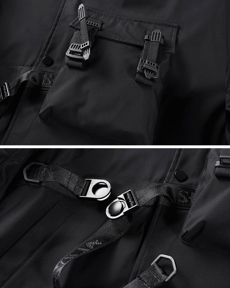 Techwear Skull Black Bomber Cyberpunk Jacket