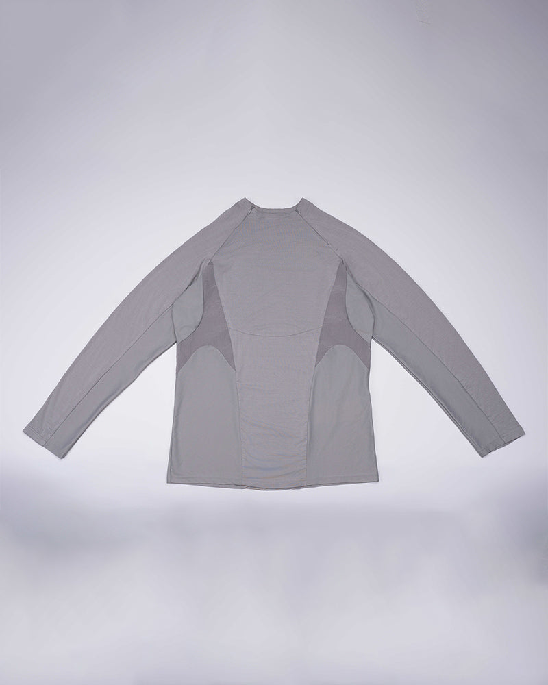 Techwear Color-Block Mock Neck Long-Sleeve Tee