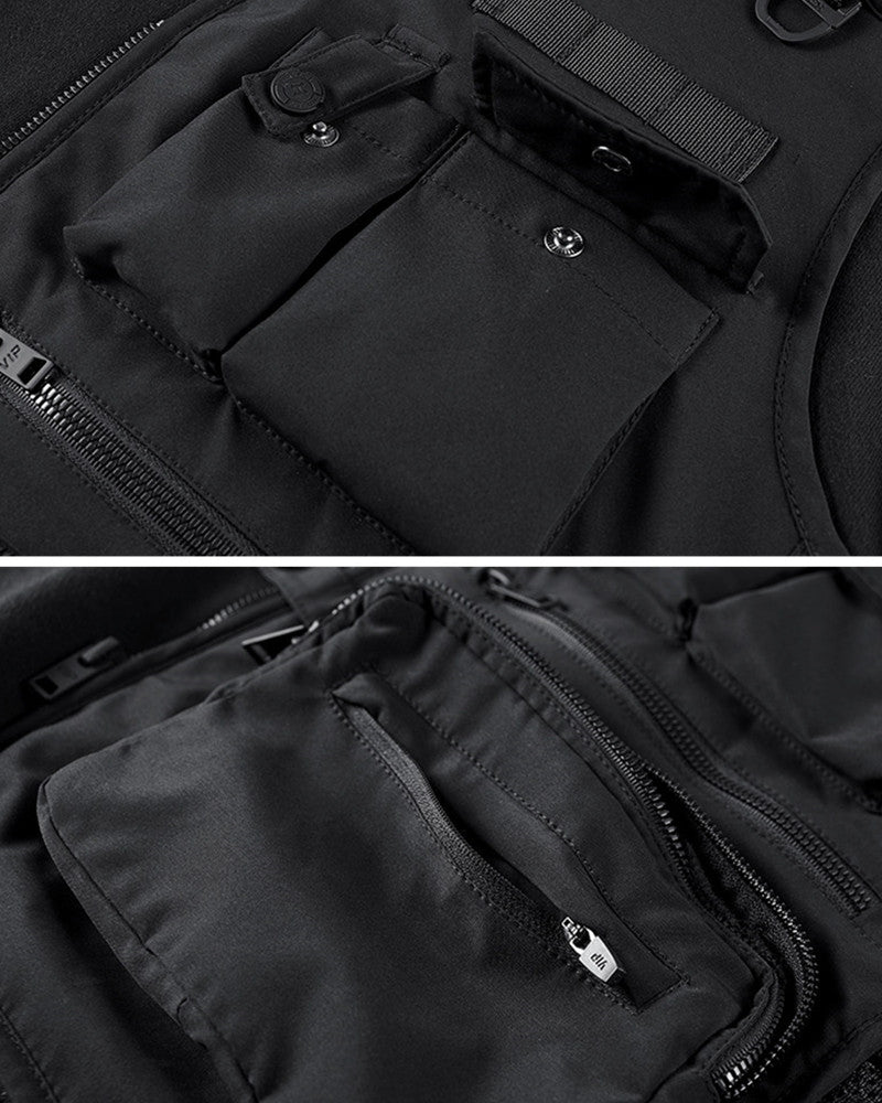 Techwear Fake Two Vest Tactical Hoodie