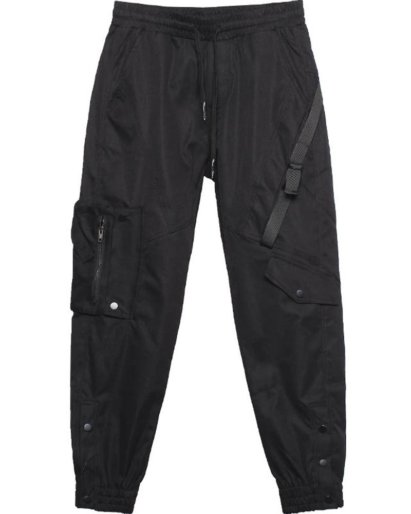 Ninja Techwear Black Slim Cargo Pants