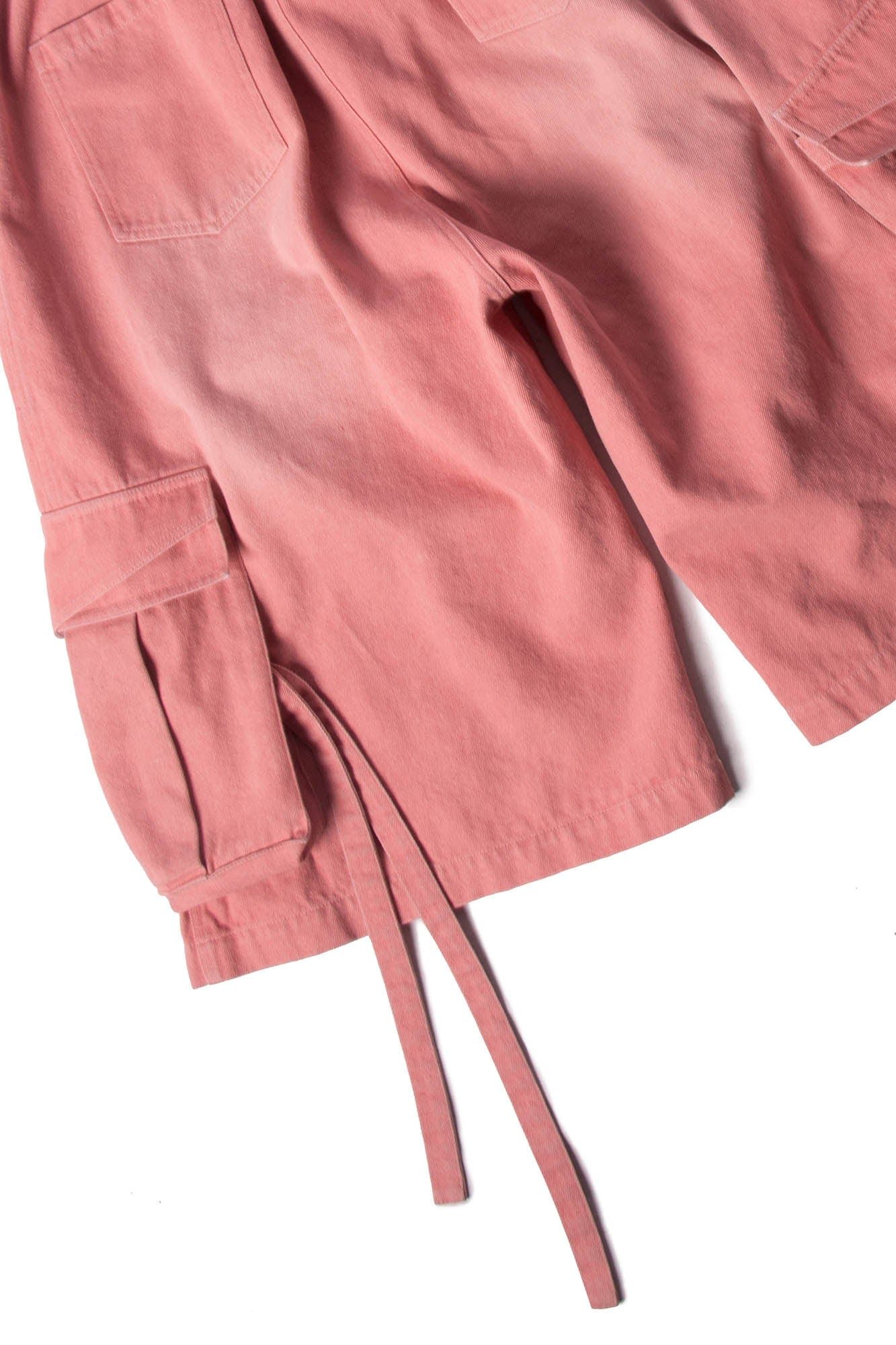 Washed Strap Drawstring Cargo Shorts