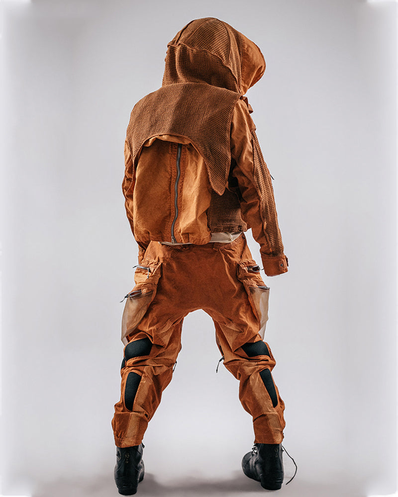 Post-Apocalyptic Dune Wasteland Techwear Flight Jacket