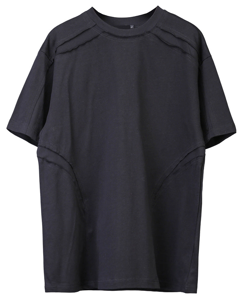 Streetwear Patchwork Techwear Black T-Shirt