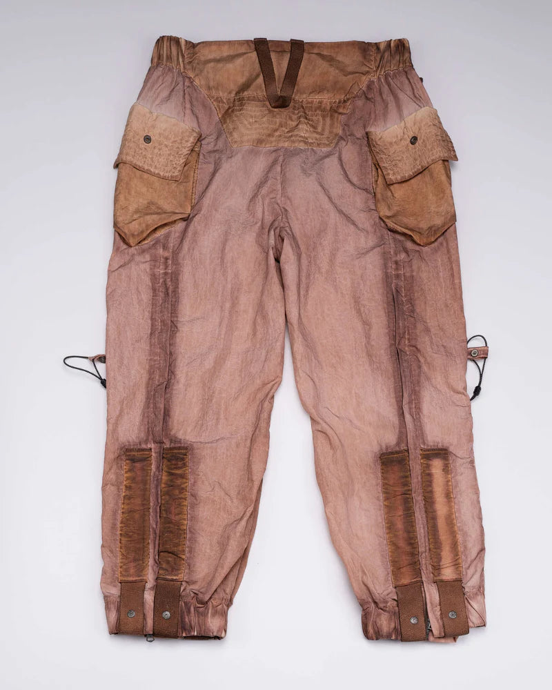 Post-Apocalyptic Dirty Dyed Cargo Zipper Pants