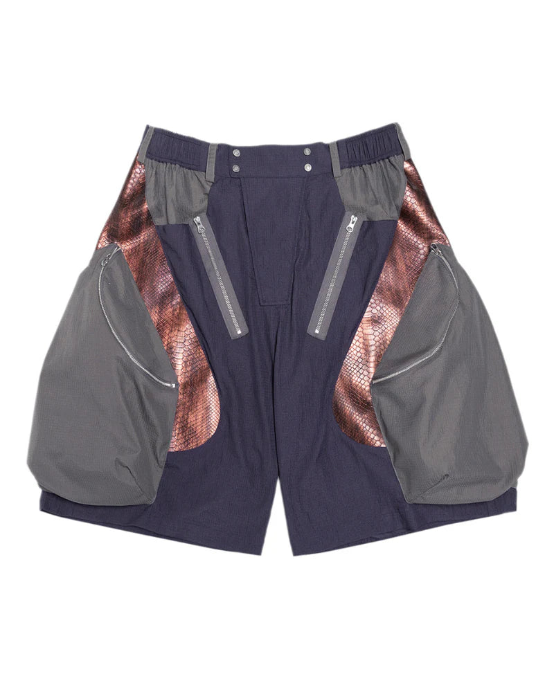 Cyberpunk Street-Style Star Arc Cocoon Pocket Shorts - Men
