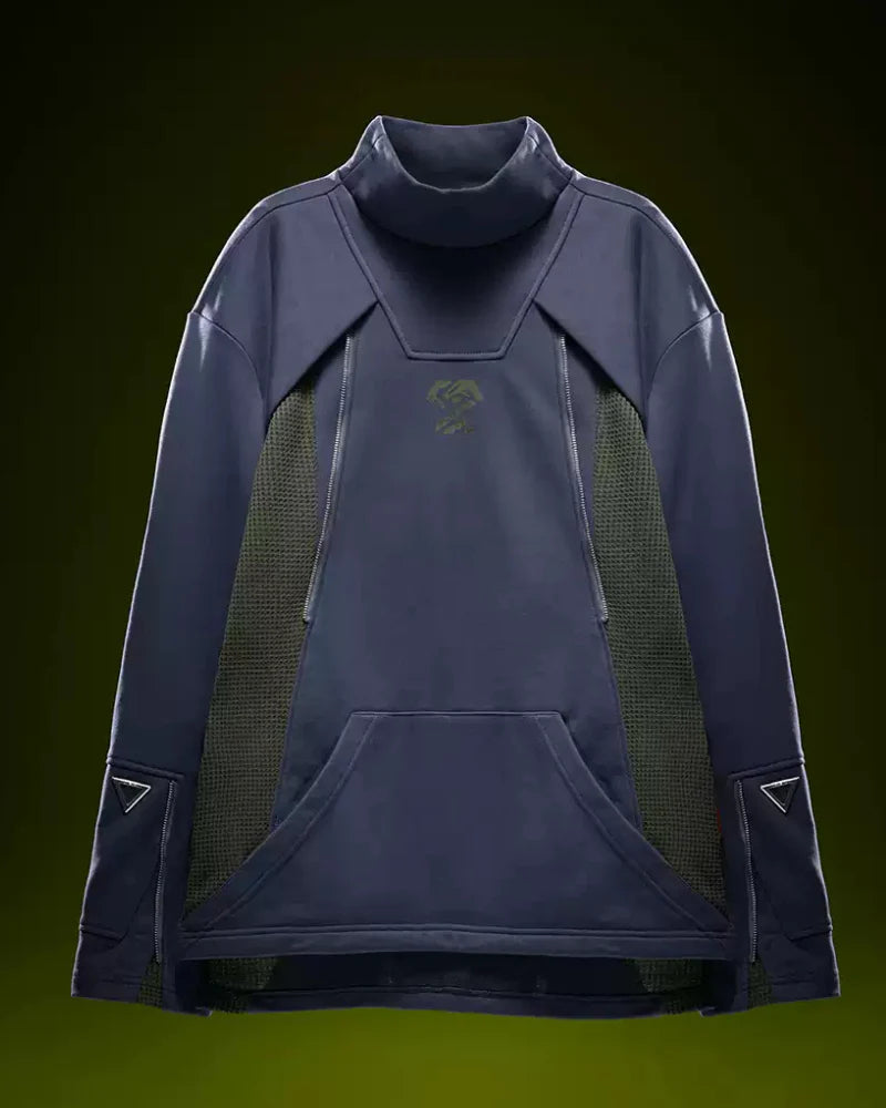 Cyberpunk Outfits Cotton Unisex Turtleneck Pullover Sweatshirt
