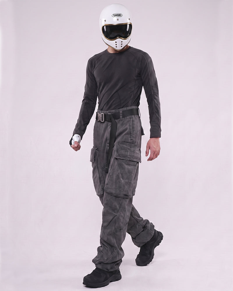 Wasteland Oversized Weathered Flare Cargo Pants