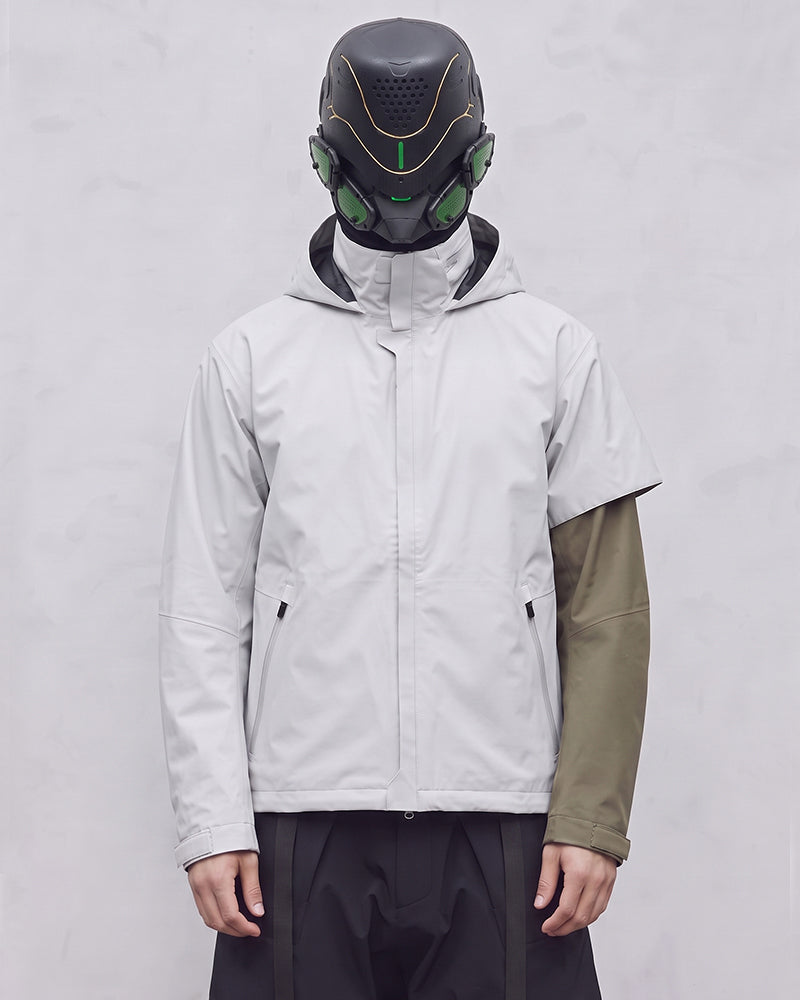 Water-Repellent Stand-Collar Hooded Hard-Shell Jacket