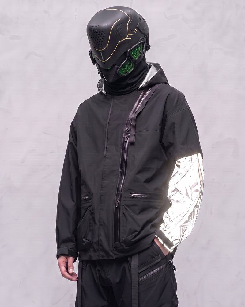 Fully-Taped Quick-Release Hard-Shell Techwear Jacket