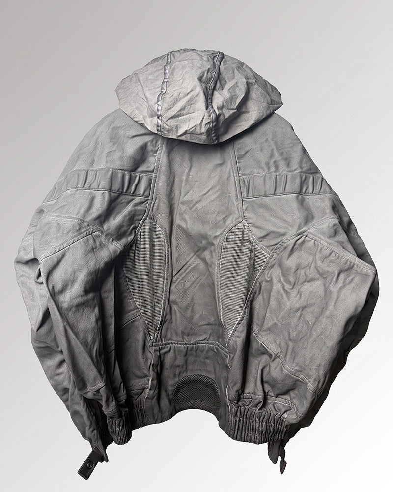 Wasteland-Style Distressed Mecha Flight Hood Jacket