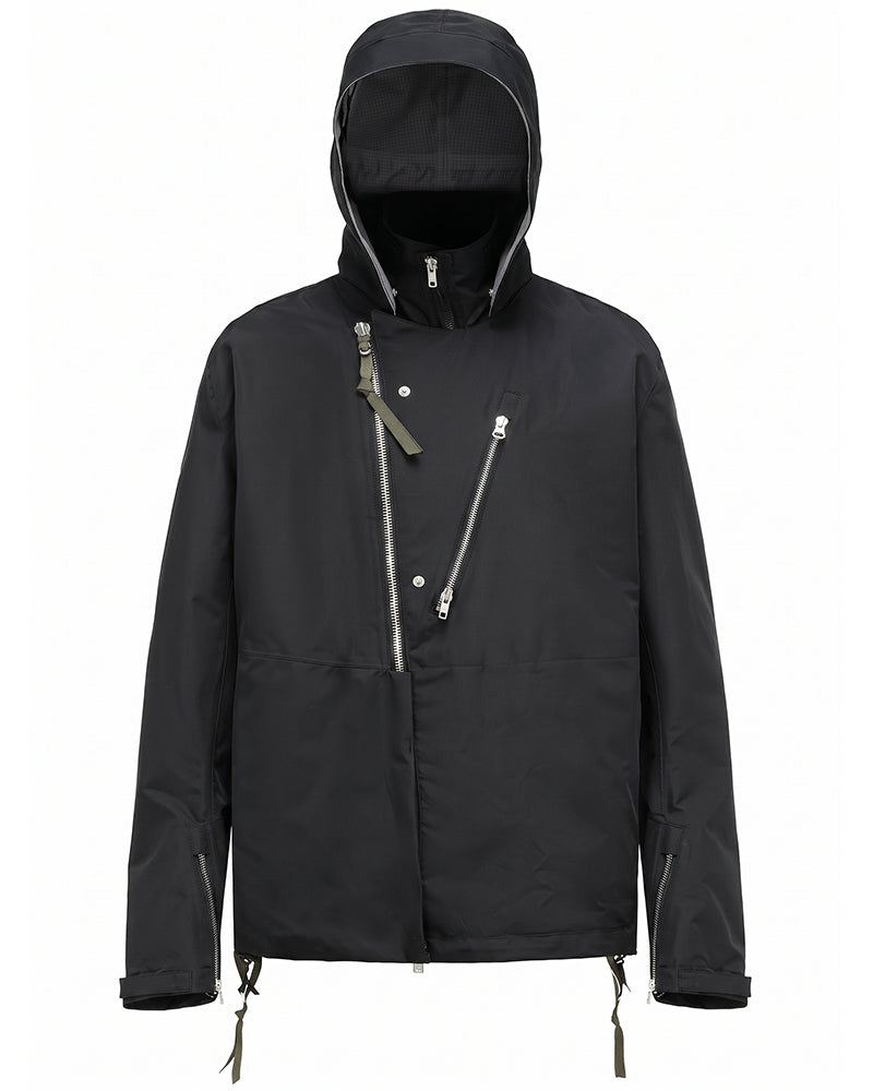 Water-Repellent Stand-Collar Hooded Jacket