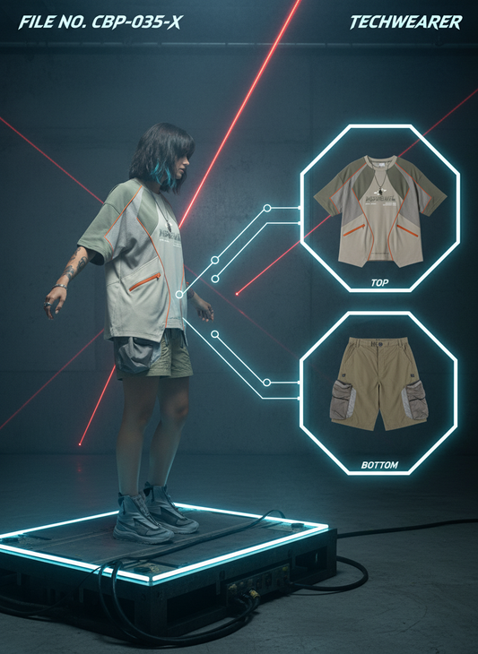 CBP-035-X｜Cyberpunk Techwear Set Top / Bottom