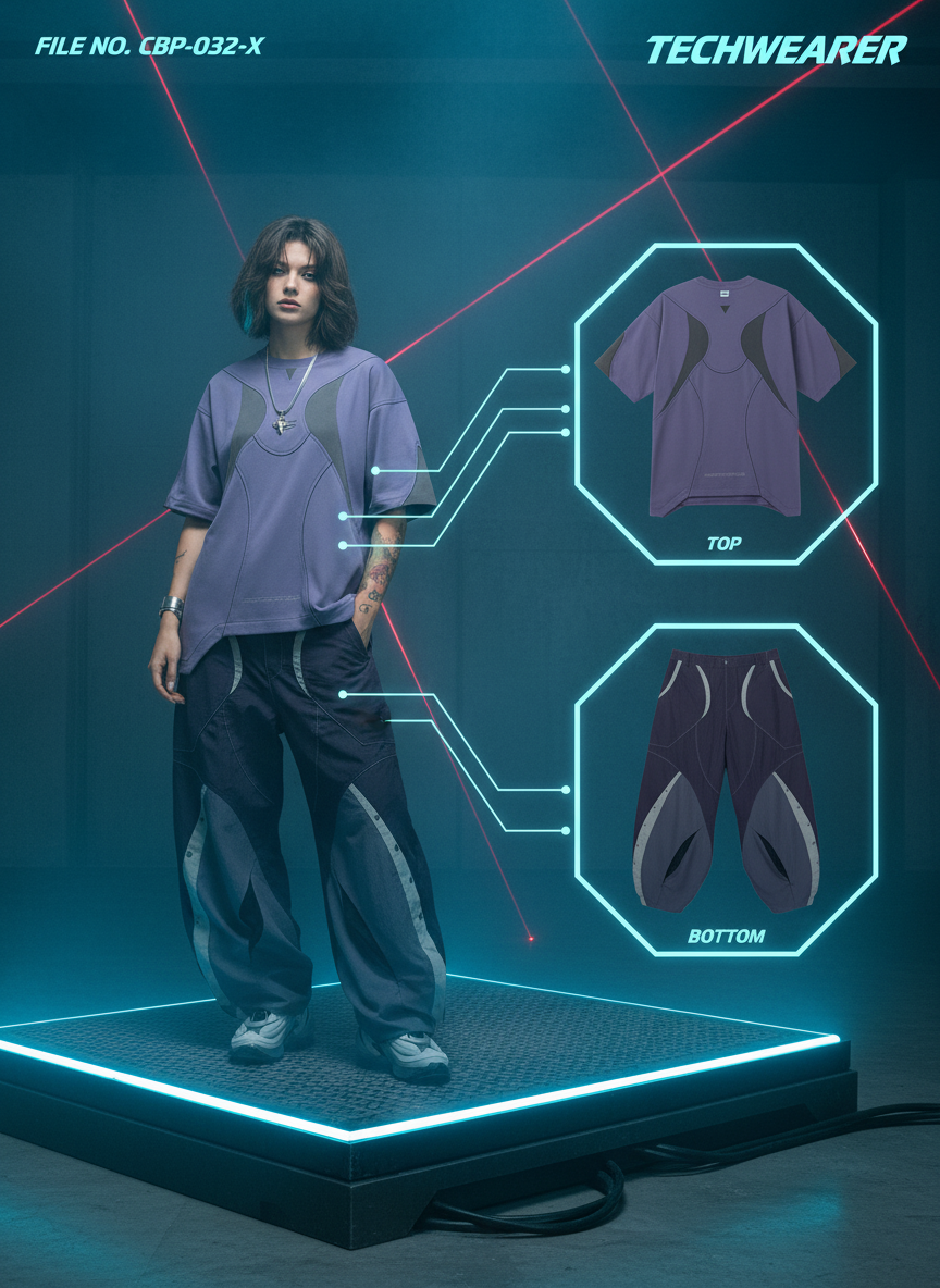 CBP-032-X｜Cyberpunk Techwear Set Top / Bottom