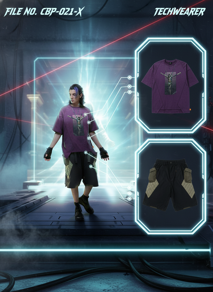 CBP-021-X｜Cyberpunk Techwear Set Top / Bottom