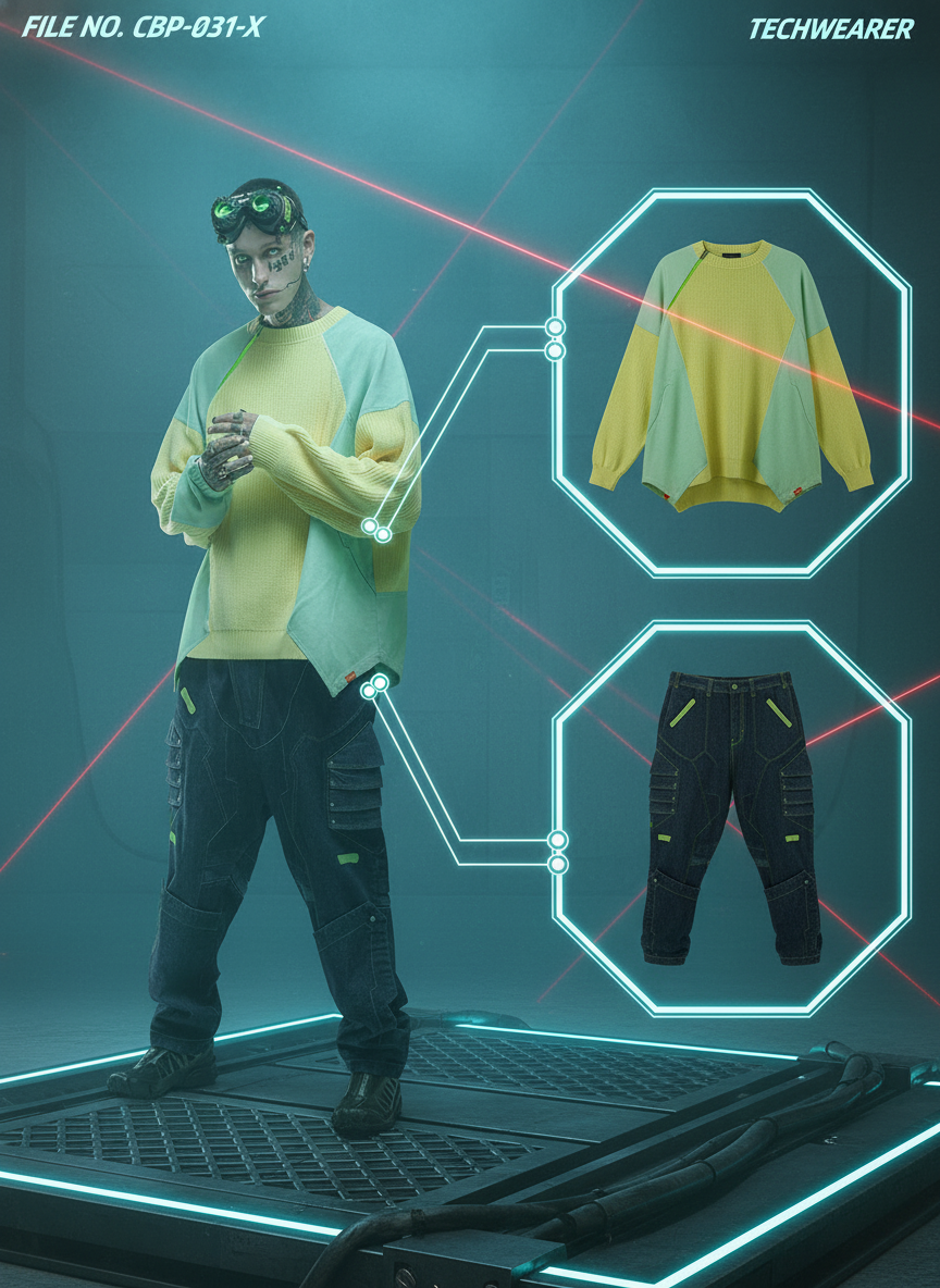 CBP-031-X｜Cyberpunk Techwear Set Top / Bottom