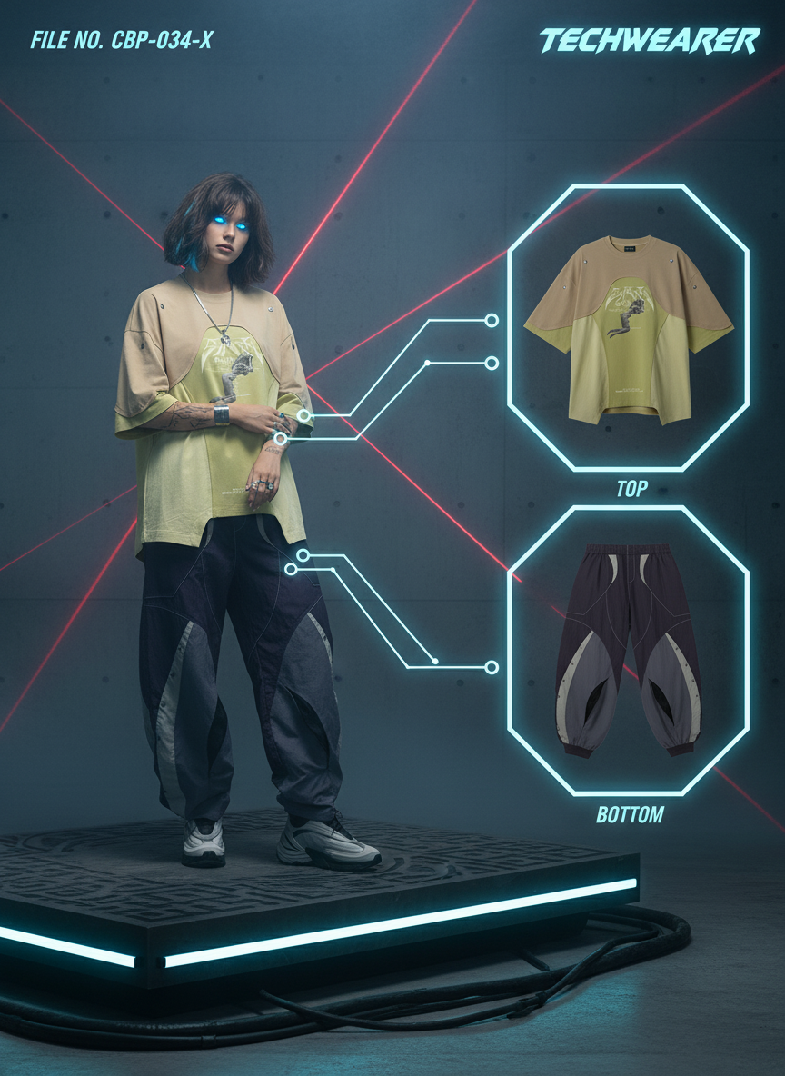 CBP-034-X｜Cyberpunk Techwear Set Top / Bottom