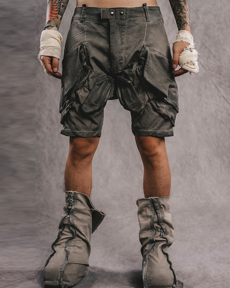 Wasteland Drop-Crotch Tactical Cargo Shorts