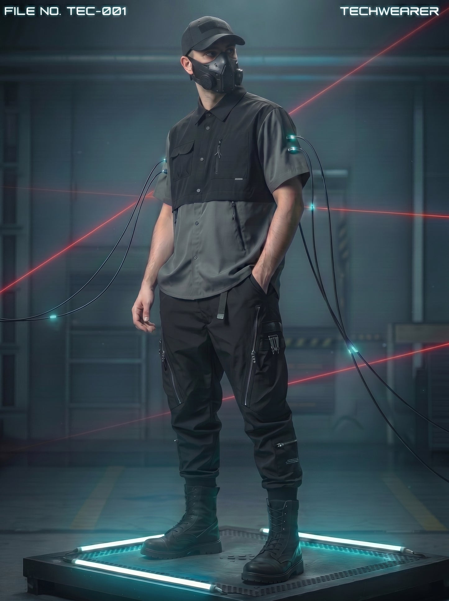 TEC-001｜Cyberpunk Tactical Techwear Set Top / Bottom