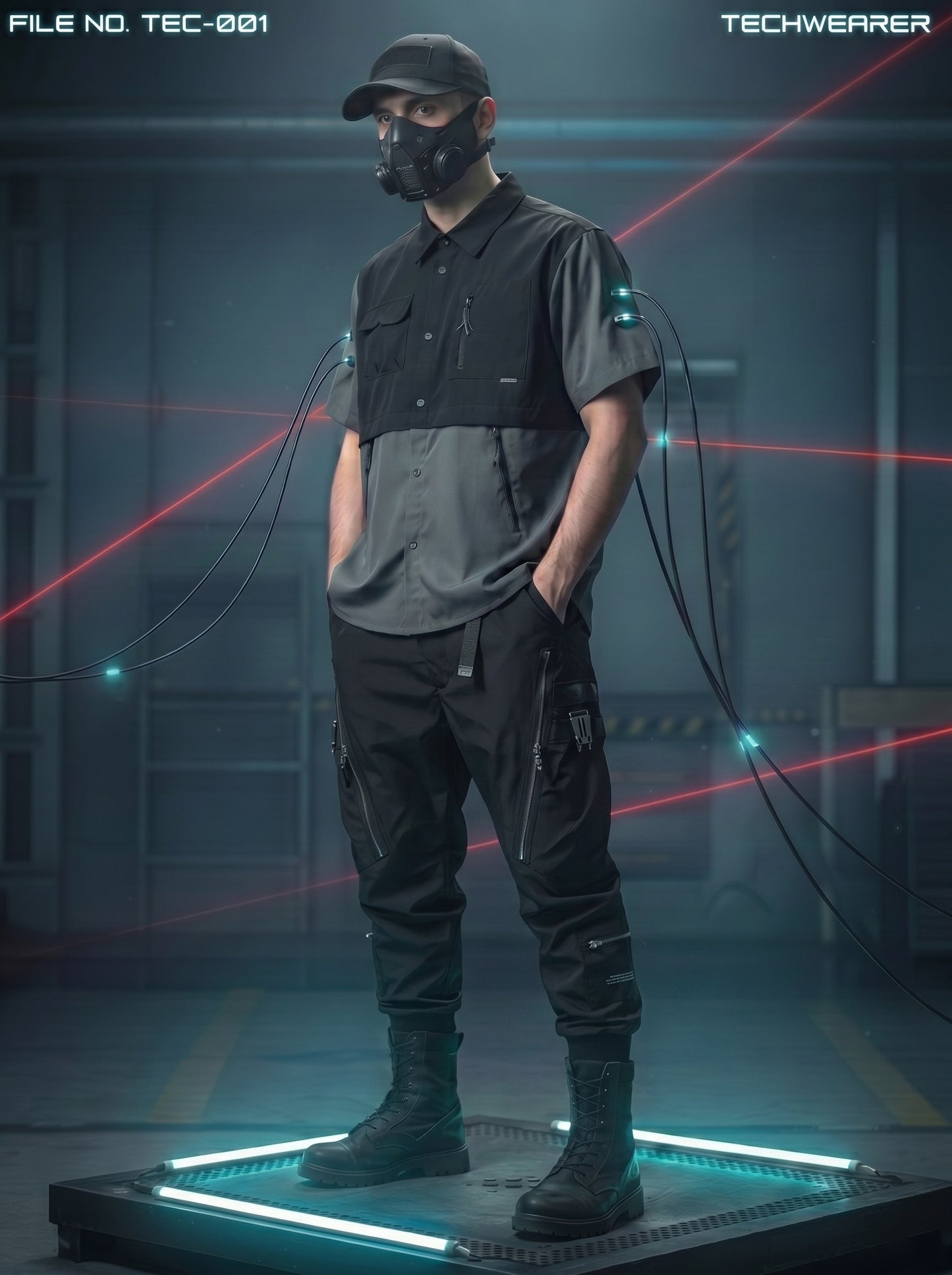 TEC-001｜Cyberpunk Tactical Techwear Set Top / Bottom