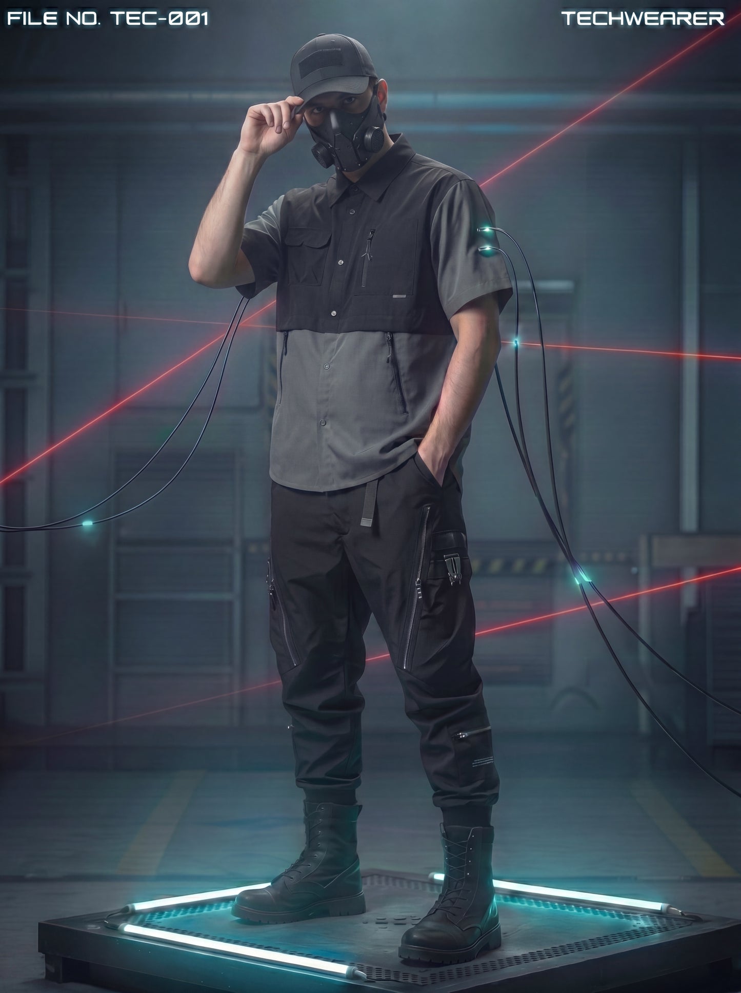 TEC-001｜Cyberpunk Tactical Techwear Set Top / Bottom