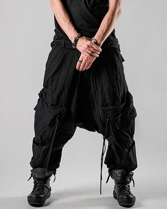 Wasteland Drop-Crotch Multi-Pocket Harem Pants