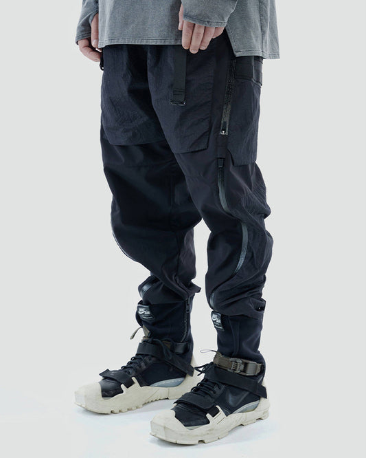 Dual-Mode Zippered Layered-Pocket Water-Repellent Techwear Pants