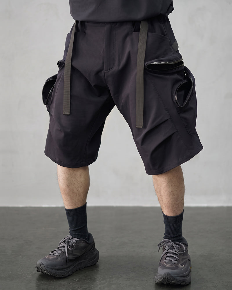 Multi-Pocket Water-Repellent Techwear Shorts