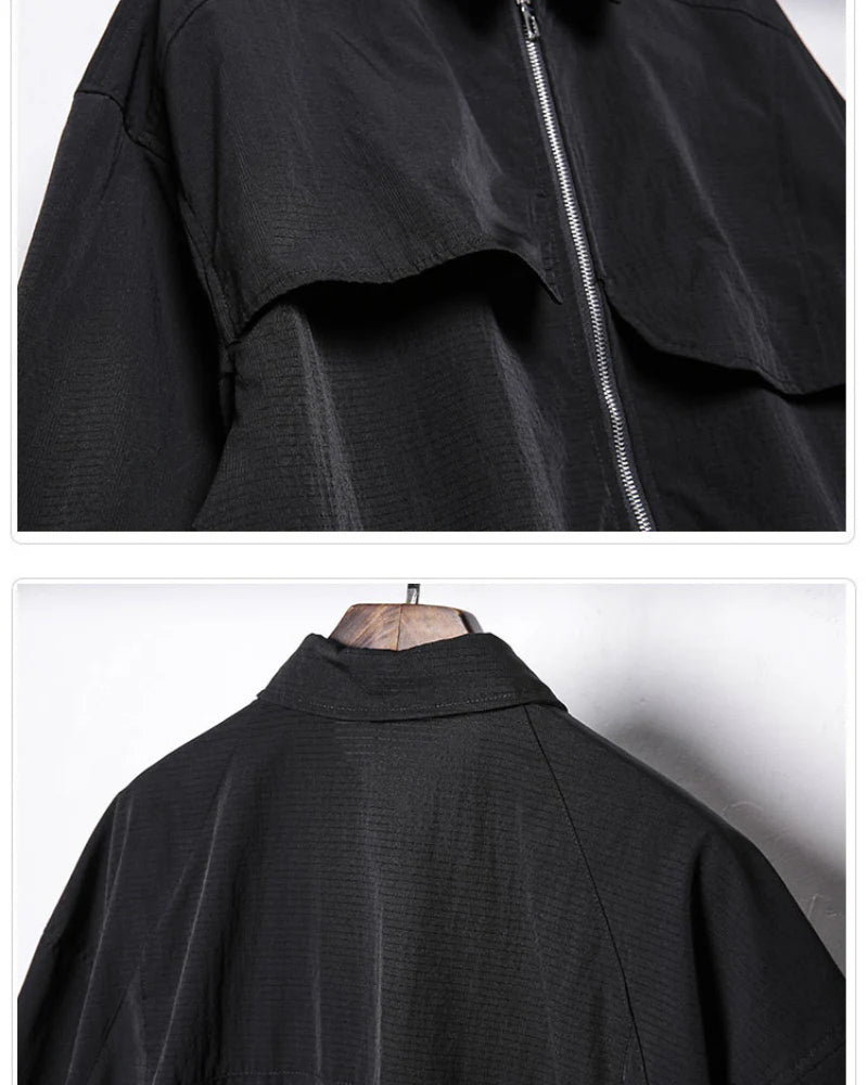 Functional Zip-Up Short Sleeve Shirt