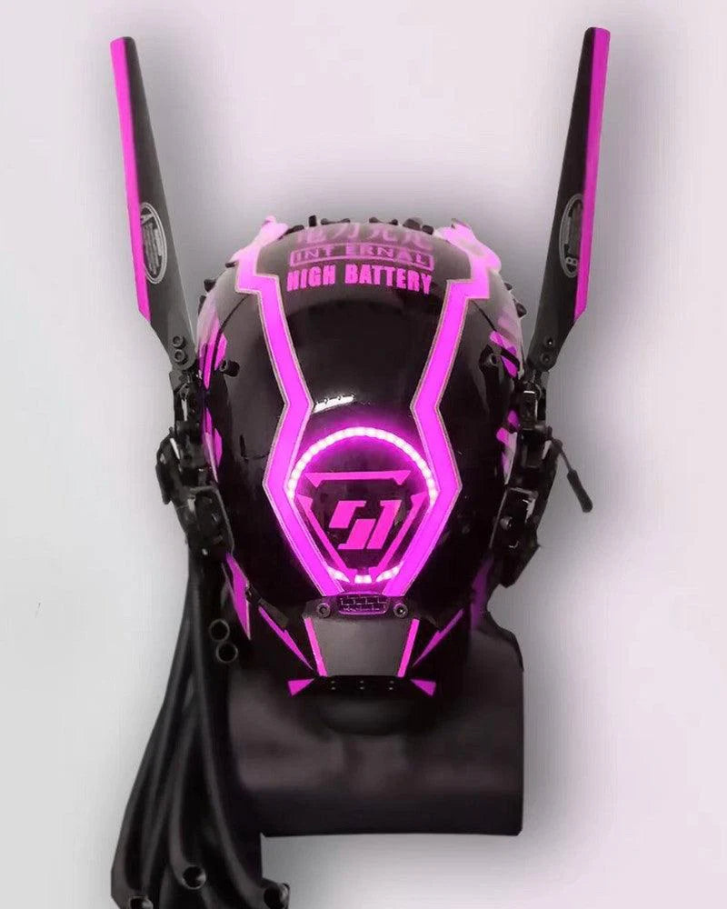 Samurai Dreadlocks LED Cyberpunk Helmet Mask