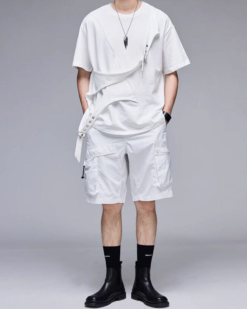 Modern Japanese Techwear Multi-Pocket Cargo Shorts