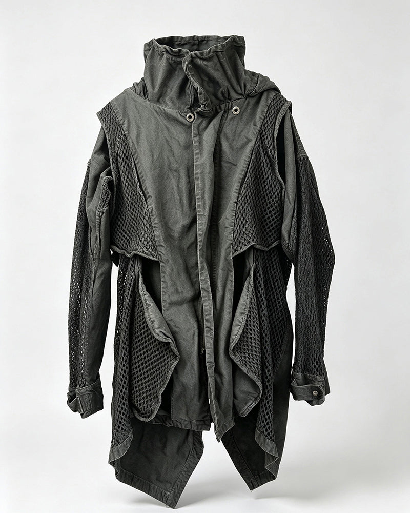 Wasteland Patchwork Distressed Dirty Wash Reversible Jacket