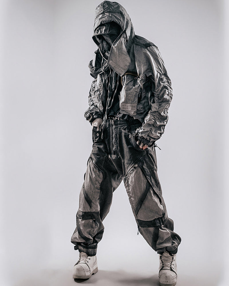 Post-Apocalyptic Hooded Techwear Jacket