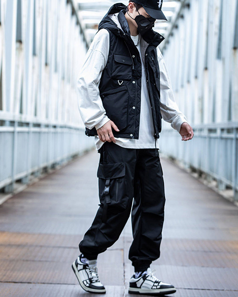 Functional Pocket Ribbon Cargo Pants