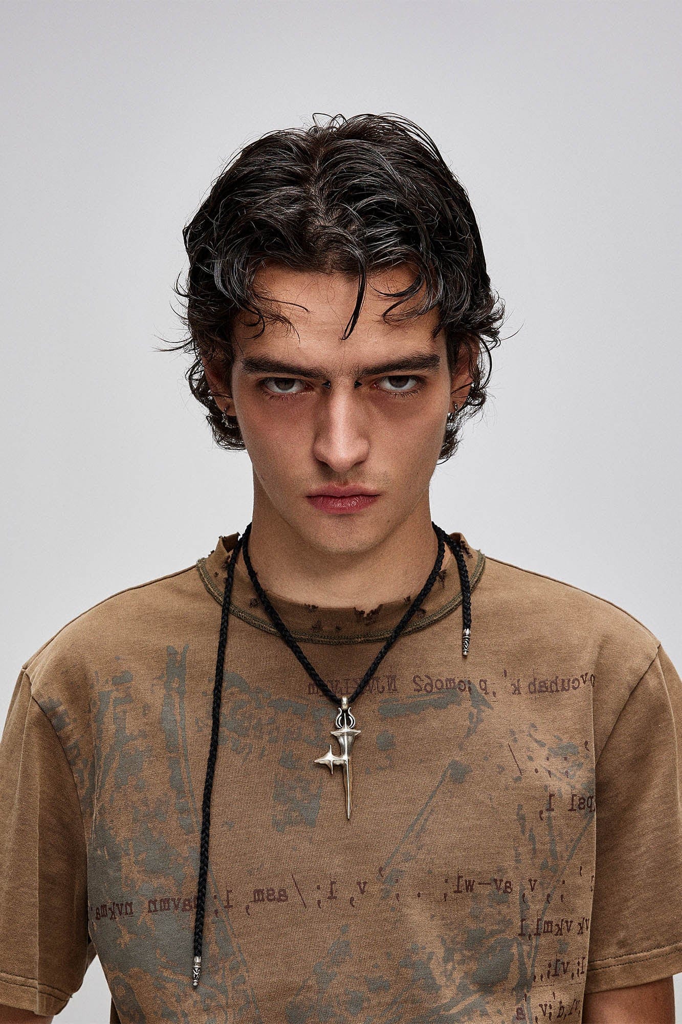 X-Silhouette Distressed Graphic T-Shirt