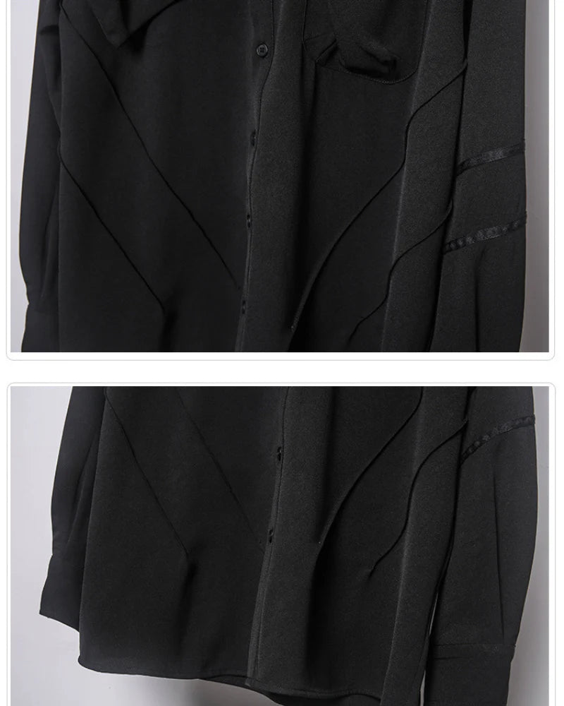 Streetwear Black Long-Sleeve Shirt