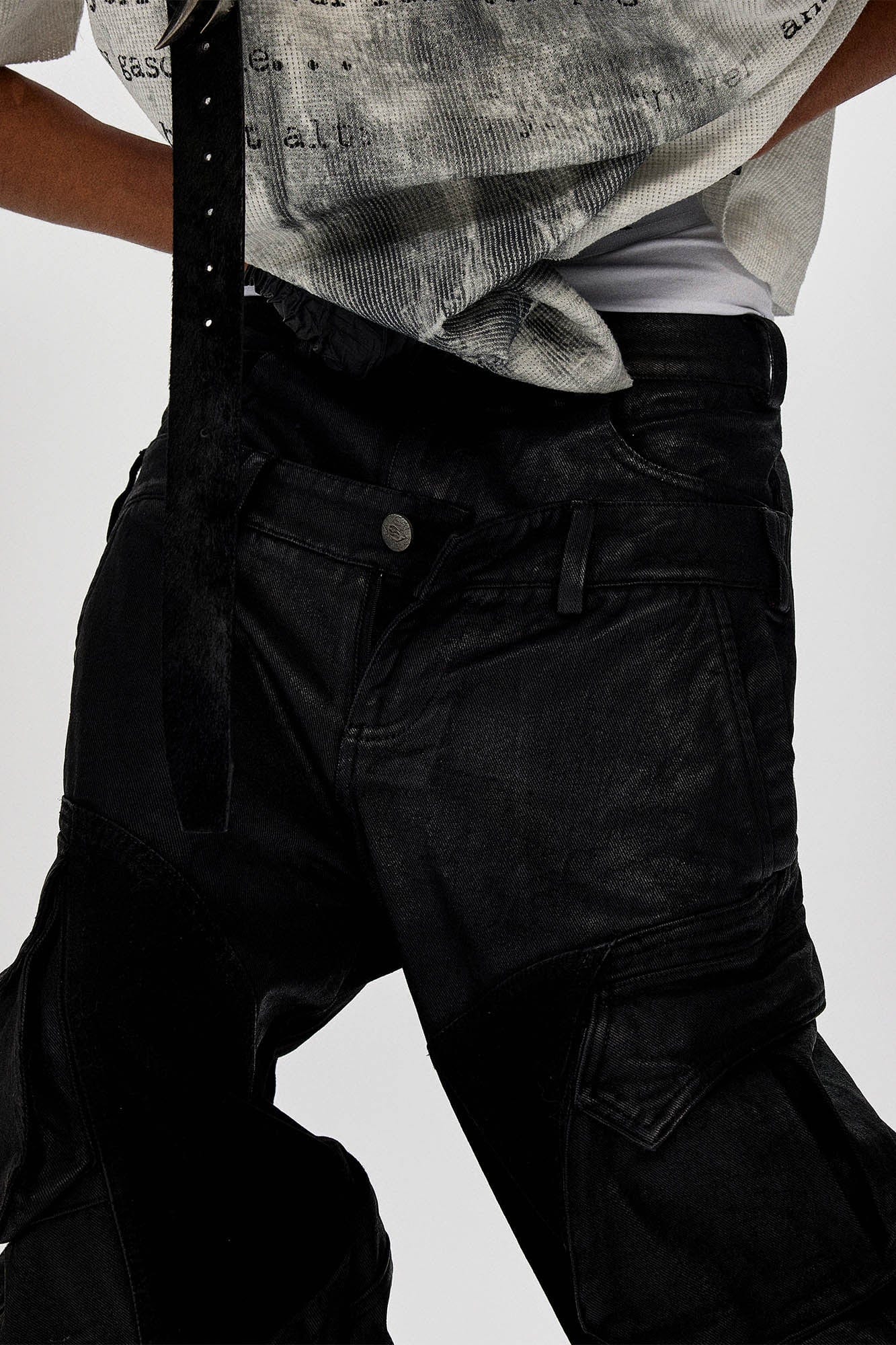 Dual-Waist Waxed Arc-Spliced Cargo Pants
