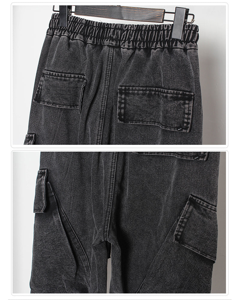 Streetwear Loose Black Denim Jeans