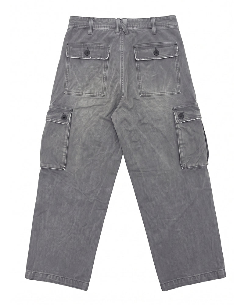 Washed Distressed Vintage Multi-Pocket Cargo Pants