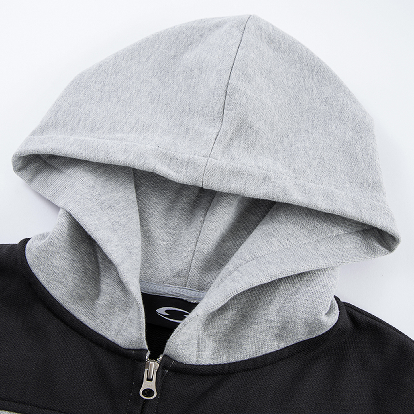 Contrast Panel Badge Graphic Hooded Jacket