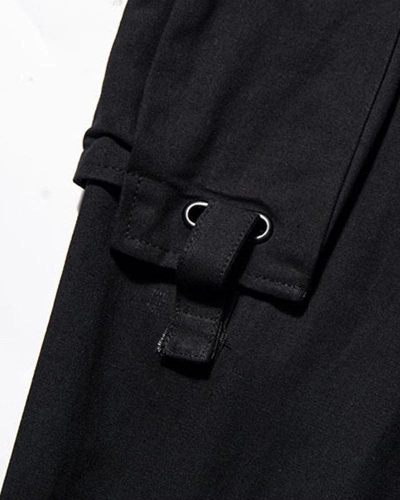 Techwear Street Style Cargo Black Pants