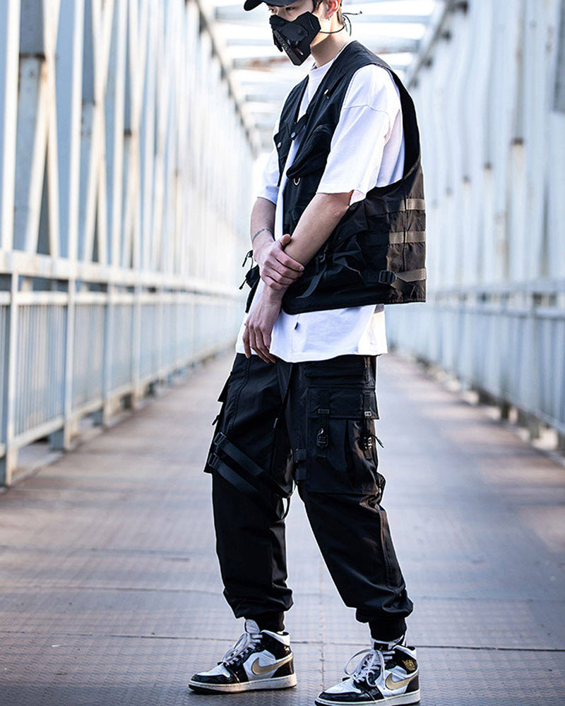Functional Ribbon Pocket Cargo Pants