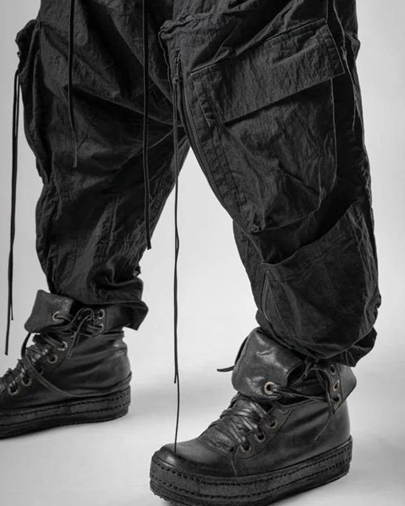 Wasteland Drop-Crotch Multi-Pocket Harem Pants