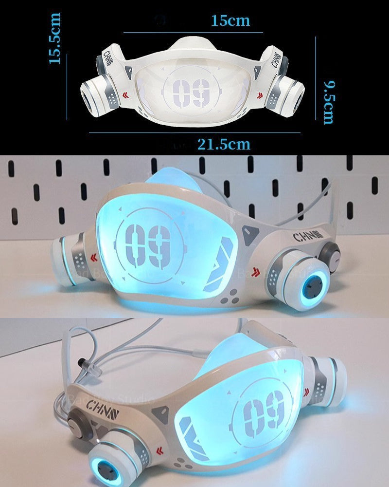 Cyberpunk LED Light-Up Mecha Mask